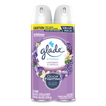 Glade Air Freshener, Lavender & Vanilla, Scent, 8.3 oz Aerosol Spray, 6PK 357477
